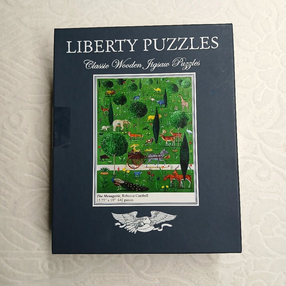 EUC Liberty Classic Wooden Puzzle - The Menagerie by Rebecca Campbell (642 pcs)